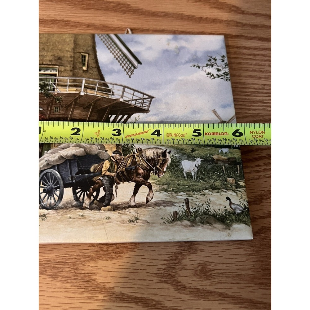 Royal MOSA Ceramic Tiles Dutch Holland 2 6"x6" Cobbler Wagon Horse Windmill - Picture 6 of 6